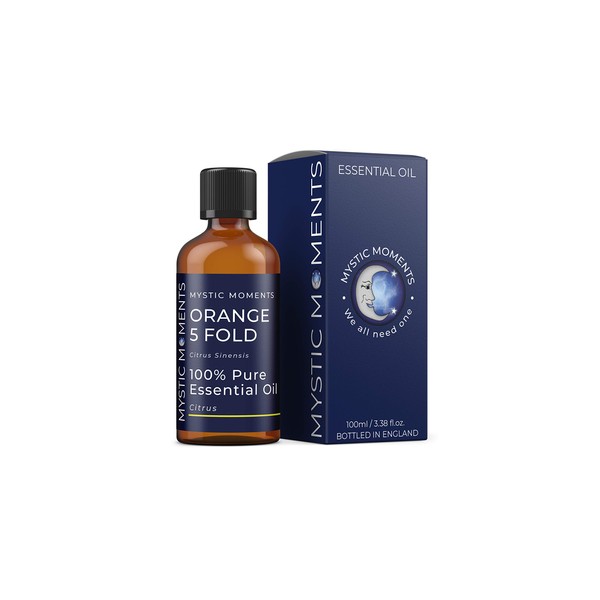 Mystic Moments | Orange 5 -Fach ätherisches Öl 100 ml - reines & natürliches Öl für Diffusoren, Aromatherapie und Massage -Mischungen Veganer GVO -frei