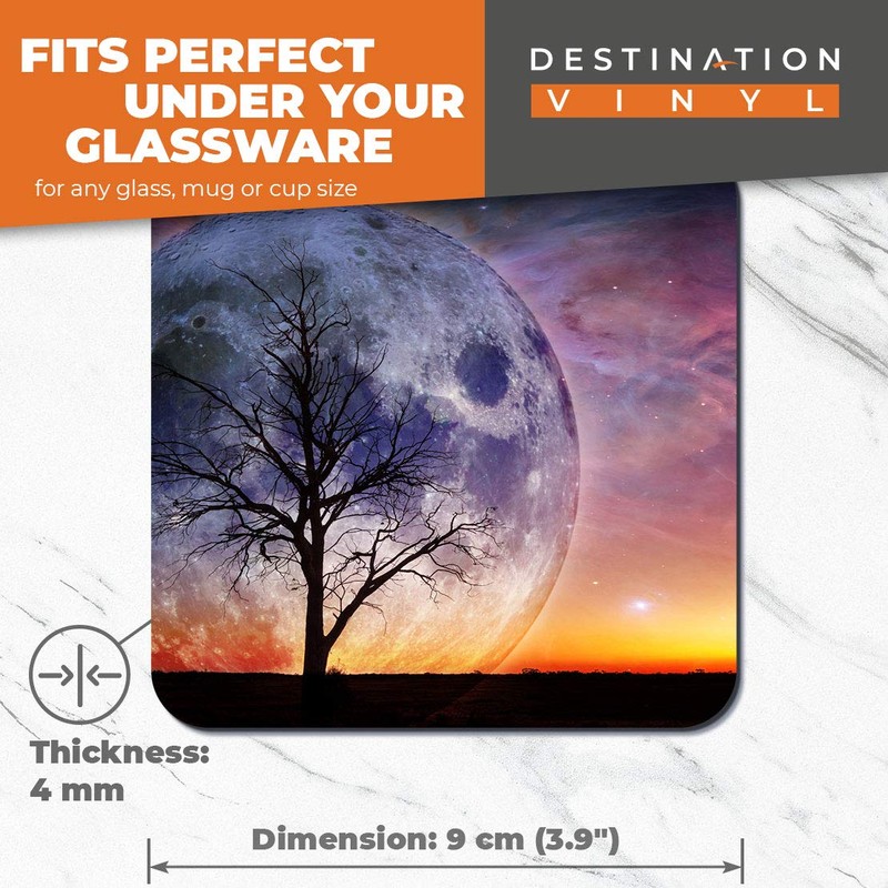 2 x MDF Glossy Top Coasters Square - Sunset Giant
