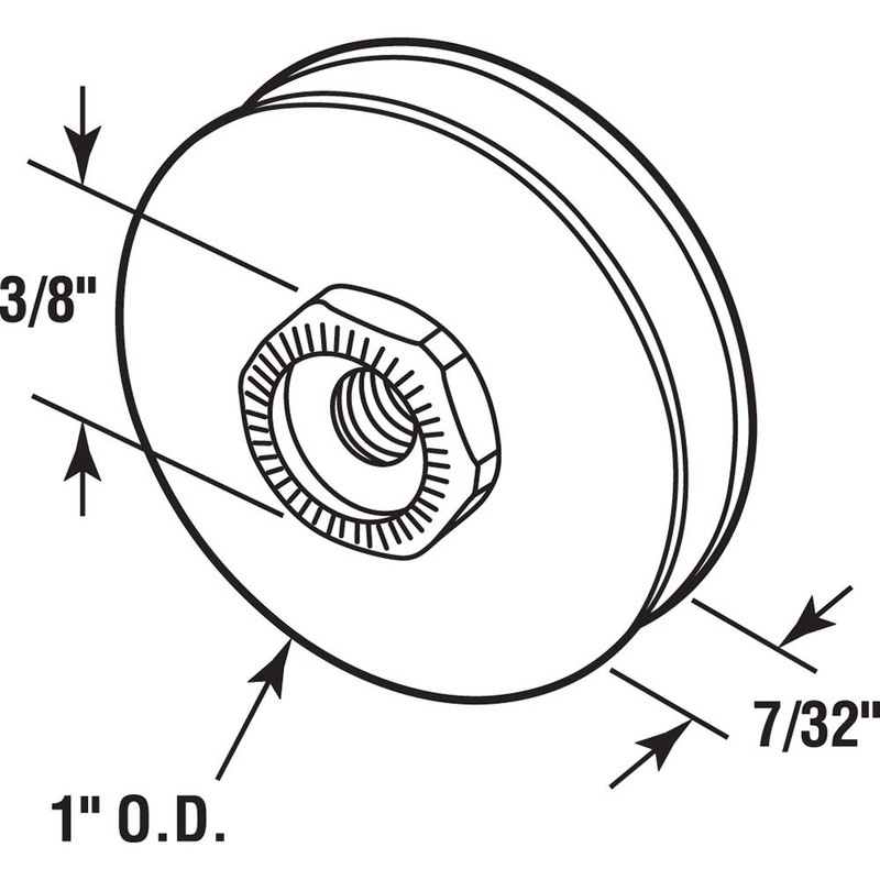 Prime-Line B 824 Screen Door Roller, 1 In. Diameter, Nylon