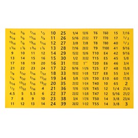 sourcing map Tool Box Labels, Toolbox Decals Wrench Socket Size Stickers for Socket Sets Tools Organization, Yellow Pack of 2(180 Stickers/Sheet)