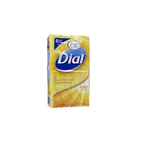 Dial Antibacterial Deodorant Bar Soap Gold, 4 oz bars, 8 ea