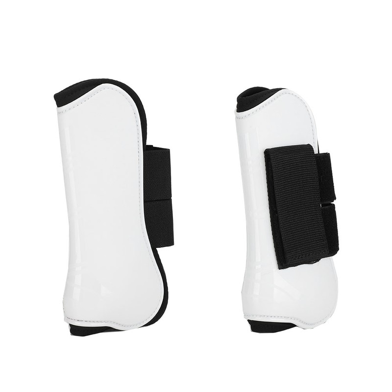 4PCS White PU Shell Horse Front Back Leg Guard Boot