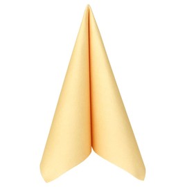 50 Apartina Napkins Fabric-Like Airlaid, Plain, Light Ochre Yellow, Size 40 x 40 cm