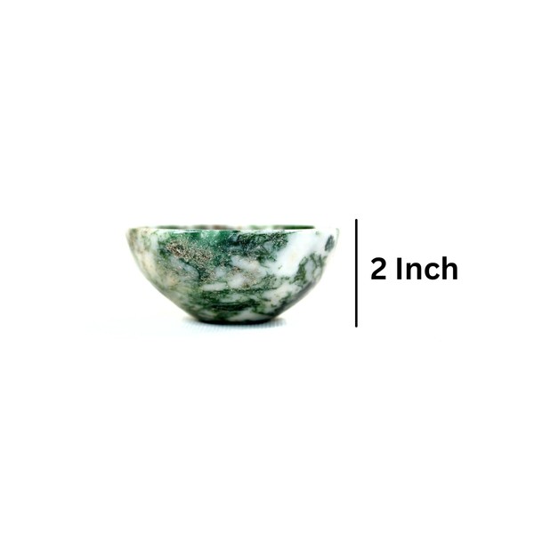 Jet International Natural Tree Agate Bowl 2" Gemstone A+ Hand