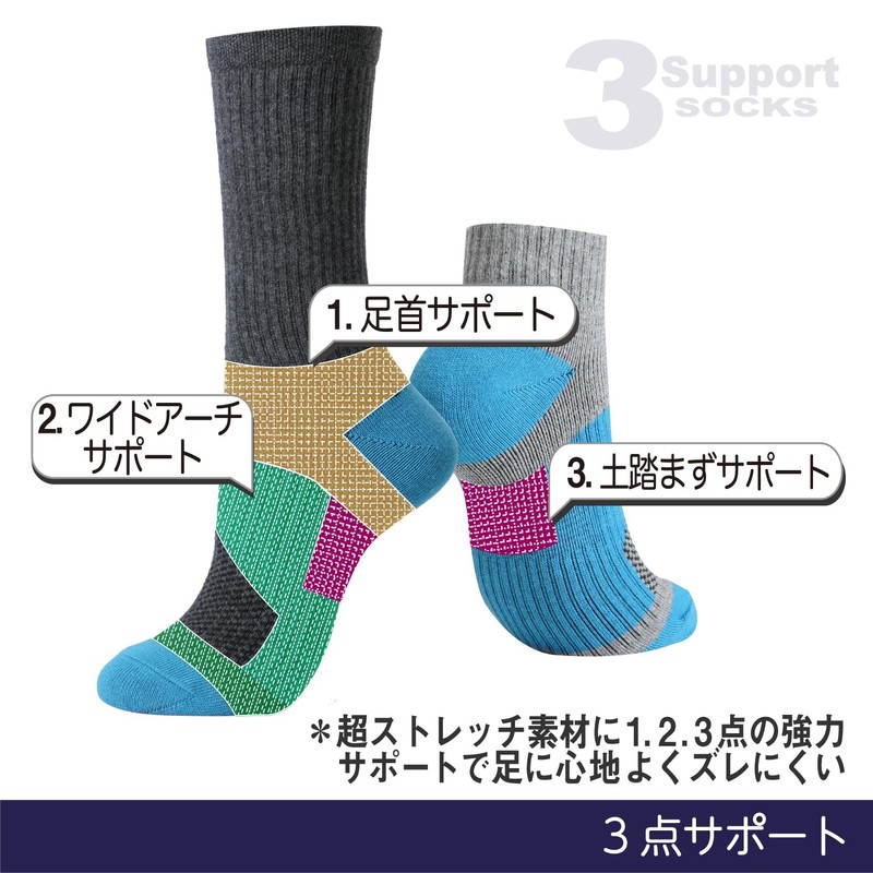 Otafuku Glove Socks (Round Toe Socks, Short Type, 3 Supports)