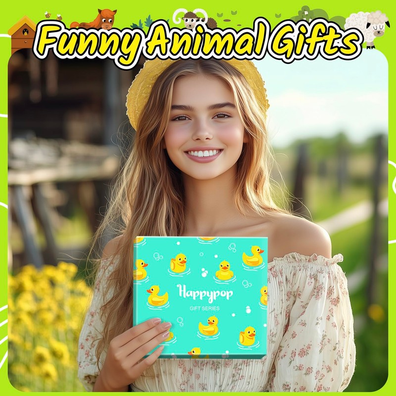 HAPPYPOP Duck Gifts for Animal Lovers - Funny Rubber Duck