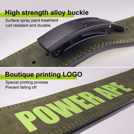 Power Ape Leather Weight Lifting Belt with Lever Buckle Gym Fitness Training Double Strength Bodybuilding Workout Belt Men and Women Support Powerlifting Equipment（black s）