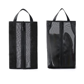 2 Pack Shoe Bags for Travel, THJOPOKEEL Sneaker Bags, TPU+Mesh Material Waterproof Travel Shoe Bags with Zipper for Packing, Golf Shoe Dust Bags for Man and Women