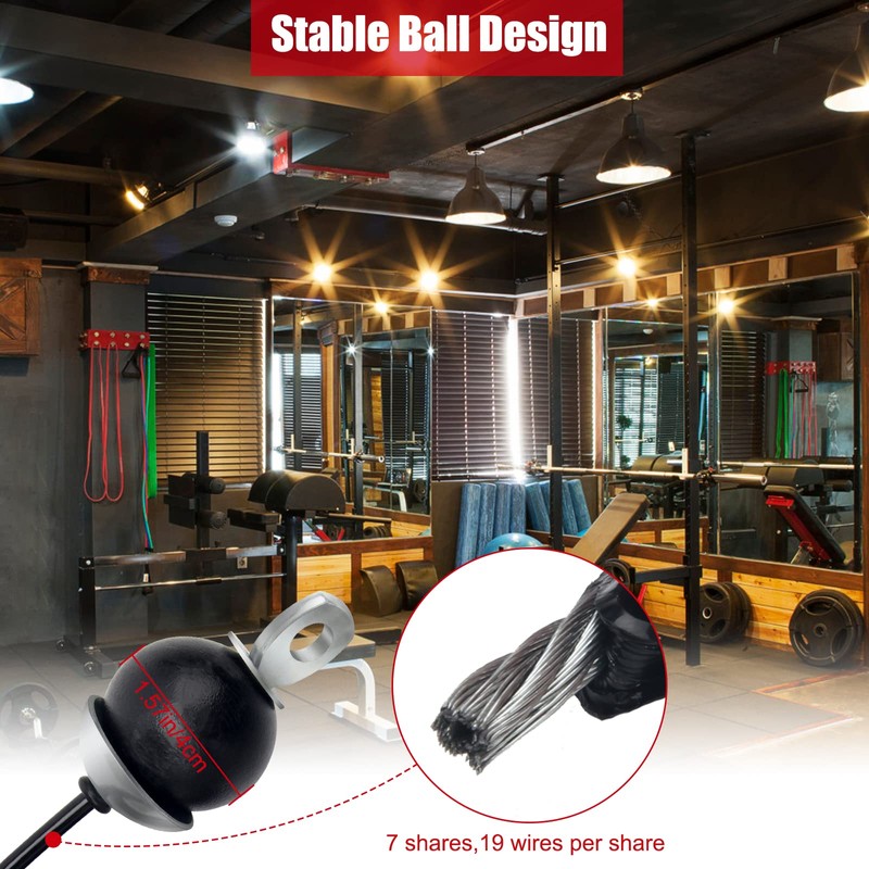 Windspeed 6 Meter Home Gym Replacement Cables, Adjustable Fitness Pulley