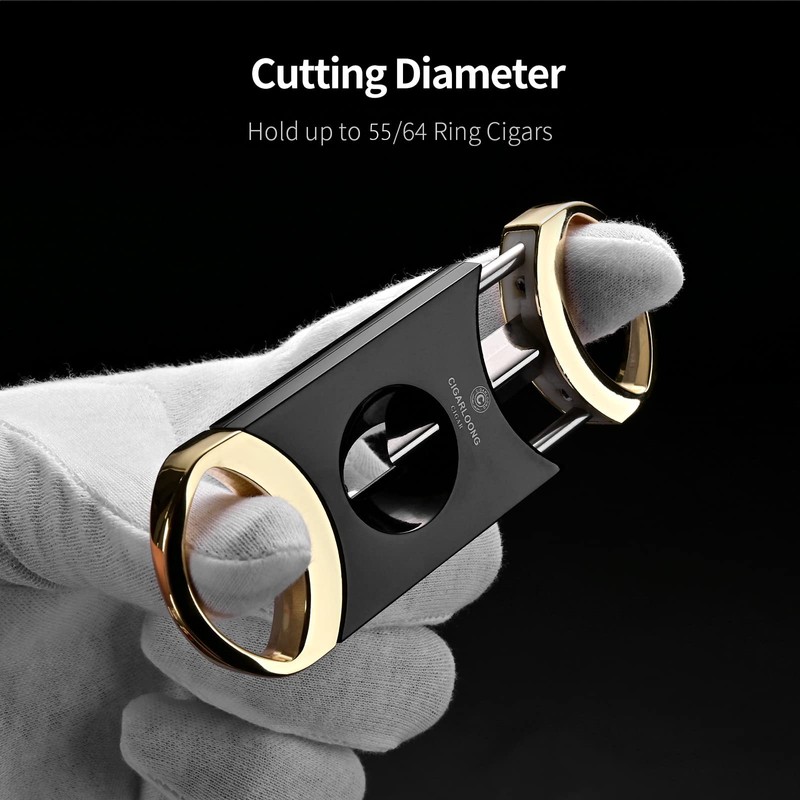 CIGARLOONG Cigar Cutter V-Cut Sharp Blade Retractable Perfect Cigar Guillotine