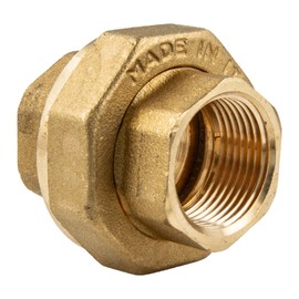 tecuro Straight Angle Fitting Flat Sealing 1 Inch Female / Female Thread Brass Blank CW617N Including HD Press Seal