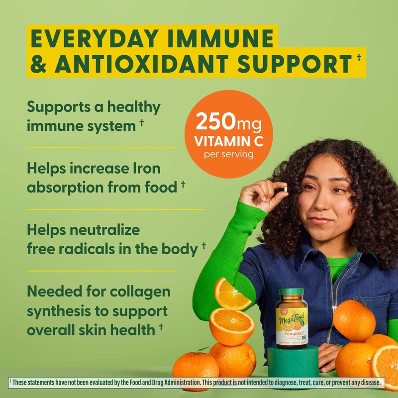 MegaFood Complex C - Vegan Vitamin C Immune Support Supplement,