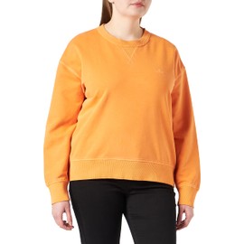 GANT Women's Sunfaded C-Neck Sweat Sweatshirt, Sweet Orange