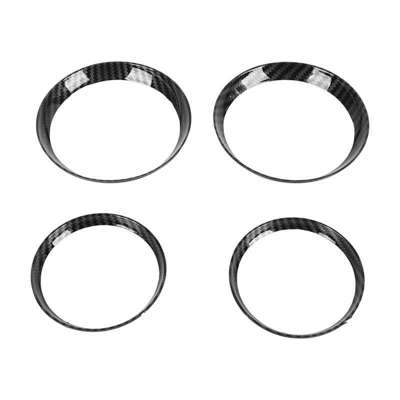 4 Pcs Air Outlet Cover Carbon Fiber Style Dashboard AC
