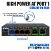 BV-Tech 6 Port POE Switch-4 PoE Port+2 Ethernet Uplink Ext.