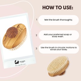 Eco Bath London Natural Sisal Olive Wood Hand Brush - Luxury Body Brush for Dry Brushing and Exfoliation, Premium Olive Wood Sisal Brush for for Remove Dead Skin Toxins Cellulite