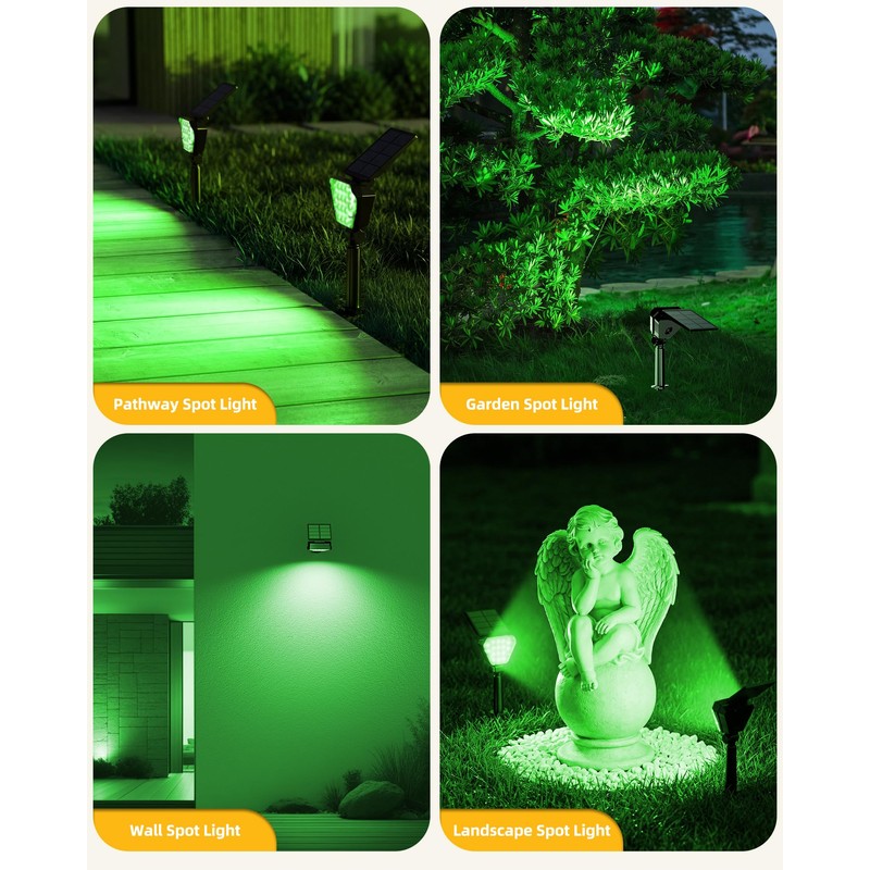 T-SUN Solar Lights Outdoor Waterproof IP65, 6Pack LED Solar Spot