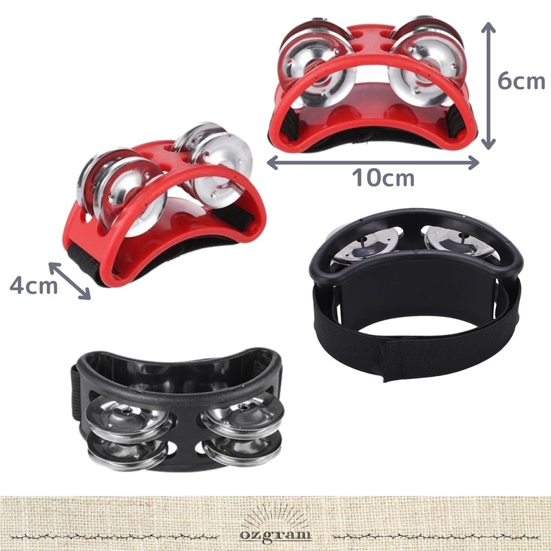 ozgram Foot Tambourine [Red] Foot Percussion, Foot Tambourine, Cajon, Acoustic