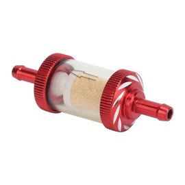 6mm ABS Motorcycle Fuel Fuel Filter Heat Resistant Copper Core Filter - Easy Installation Durable (Red)