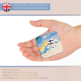 Destination Vinyl ltd Fridge Magnet - Finland Flag World Map Travel for Office, Cabinet and Whiteboard, Magnetic Stickers, 45021