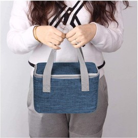 YUMINGUHC 6 Can Lunch Bag for Men Women Lunch Box Small Soft Side Cooler Bag Collapsible Insulated Thermal Tote for Work Travel Picnic Food Drink Cool Bag (Navy Blue)