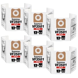 6 Pack VF3501 Shop Vac Bags for Ridgid & Workshop Vacuum 3 to 4.5 Gallon, Wet Dry Vac Bag for Rigid Filter, Replacement Dust Bags, Part # VF3501 / WS32045F9