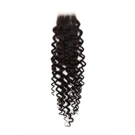 ELIHAIR 2 * 6 HD Lace Closure Pre Plucked Skinlike Lace Hair Pieces With Baby Hair Natural Color Curly Wave 12"