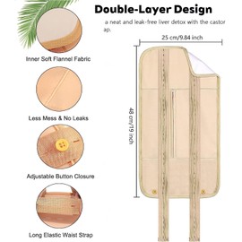 Winloger Castor Oil Pack Wrap, Reusable Organic Cotton Set with Adjustable Straps & Waterproof Design, Ideal for Liver Detox, Neck & Belly Care, Great Gift for Women & Families