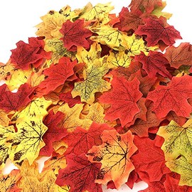 CODE FLORIST 200 Pcs Fall Artificial Maple Leaves for Thanksgiving,Weddings Decorations,Festival Events