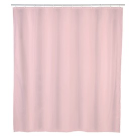 Allstar Zen Shower Curtain 120 x 200 cm Easy Care Eco-Friendly Recyclable Plastic Film Water Resistant Reinforced Perforated Strip with Rustproof Metal Eyelets Pink