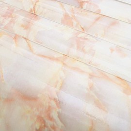 Redodeco White Pink Jade Marble Look Paper Granite Effect Peel Stick Vinyl Countop Adhesive Paper Wallpaper Cabinet Dresser Drawer Door Wardrobe Stickers 15.8inch by 79inch