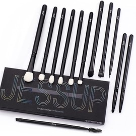 Jessup Make-up Brush Eye Brush Set 12 Pieces Eyeshadow Professional Natural Synthetic Hair Eyeshadow Blender Eyebrow Eyeliner T322
