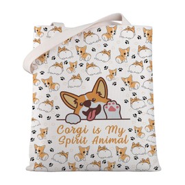 MYSOMY Corgi Tote Bag Corgi Gifts for Corgi Lovers, Corgi Shopping Bag for Corgi Owners, Dog Lovers, Gifts, Corgi is My Spirit, Animal Crossbody Bag, Uk Corgi Tb