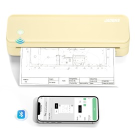 JADENS Portable Printers Wireless for Travel, Thermal Inkless Printer, Support 8.5" X 11" Thermal Paper(Yellow)