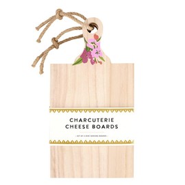 Santa Barbara Design Studio Charcuterie Boards Paulownia Wood Serving Tray for Cheese, Meat, and Fruit, Flower, Mini - Set of 2