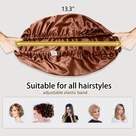 NVNAN Silk Bonnet,Satin Bonnet,Adjustable Hair Bonnet for Sleeping,Double Layer Satin Lined Bonnet for Women, Hair bonnets for Women Curly Natural Hair 2Pack（Black&Teal)