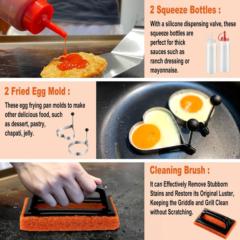 N NOBLE FAMILY 38PCS Griddle Accessories Kit, Professional Grill Tools