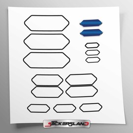 Stickersland® Sticker Set Compatible with Shoei Black Sponsor Helmet, Sticker for Motorcycle Frame Trim, Vinyl Sticker, Easy to UV, Print