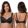 Curve Muse Women's Plus Size Unlined Underwire Lace Bra with