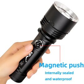 BESTSUN Diving Flashlight Lumen, Super Bright Diving Light IPX8 Waterproof，Powerful Underwater Flashlight 3 Modes,LED Flashlight Rechargeable with 300 Long Range,for Deep sea cave,Scuba Diving