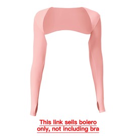 YEOREO Women Crop Top Long Sleeve Bolero Open Front Workout Sleeve Cropped Shirts Sports Shrug Pink M