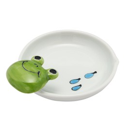 東洋セラミックス 有田焼 手描きの 動物 お玉立て かえる ID-58-02 ホワイト 5.5×12.9×11.2