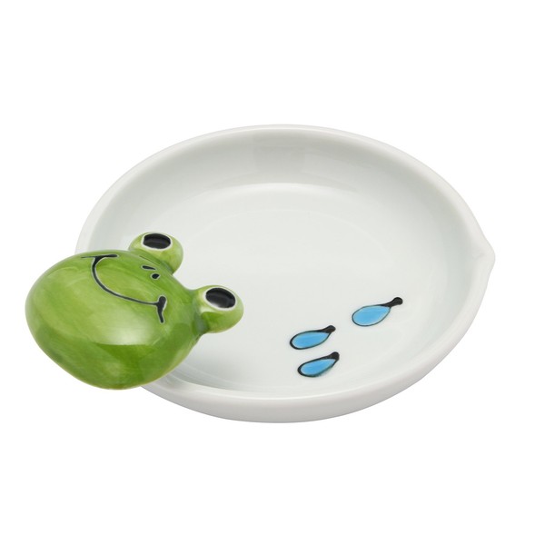 東洋セラミックス 有田焼 手描きの 動物 お玉立て かえる ID-58-02 ホワイト 5.5×12.9×11.2