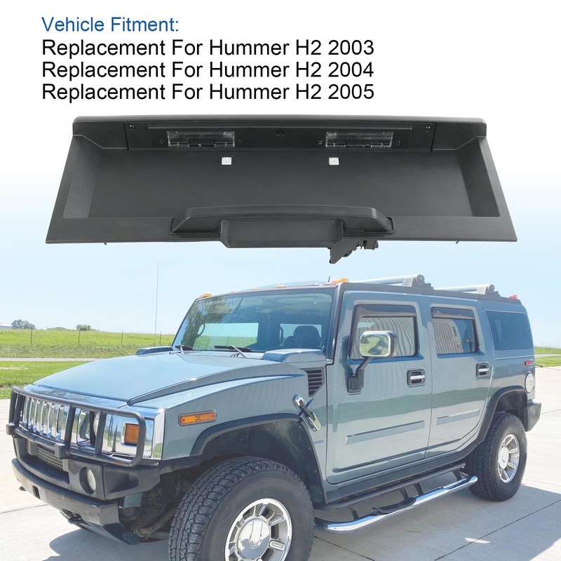 RUIANOMG Rear Tailgate License Plate Pocket Panel Replacement for Hummer