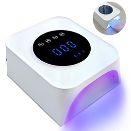 Belovedone UV Nail Lamp, 72W Rechargeable LED Gel Nail Light Dryer for Gel Polish 4 Timer Modes Cordless Bling White Diamond Rhinestones for Salon & Home