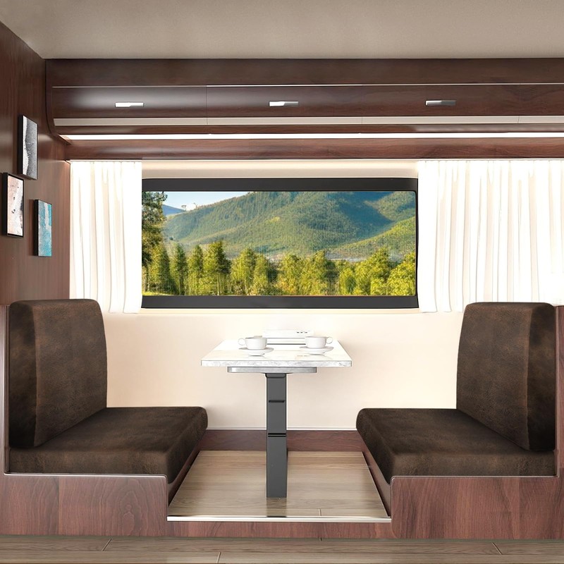 ANARACHON Leather Look RV Camper Dinette Cushion Covers, Washable RV