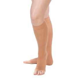 Allegro 8-15 mmHg Essential 78 Sheer Support Knee High Open Toe Compression Sock, Comfortable Support Garments