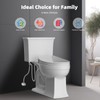 Hibbent Round Bidet Toilet Seat with Non-Electric Bidet Attachment Dual
