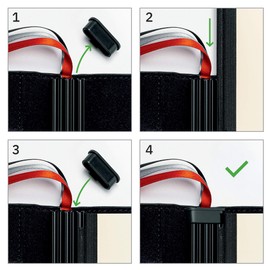 SIGEL CF131 Business Organiser, Approx. A5, Faux Leather, Black, Set of 3 Notebooks: Squared Notebook, To Do List, Meeting Notes - Conceptum Flex