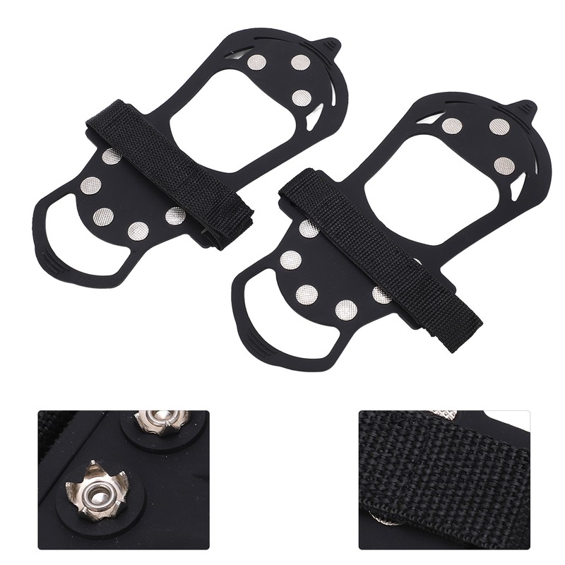 2pcs/set 10 Tooth Crampons Shoe Cover Rustproof Durable Mountaineering Ice